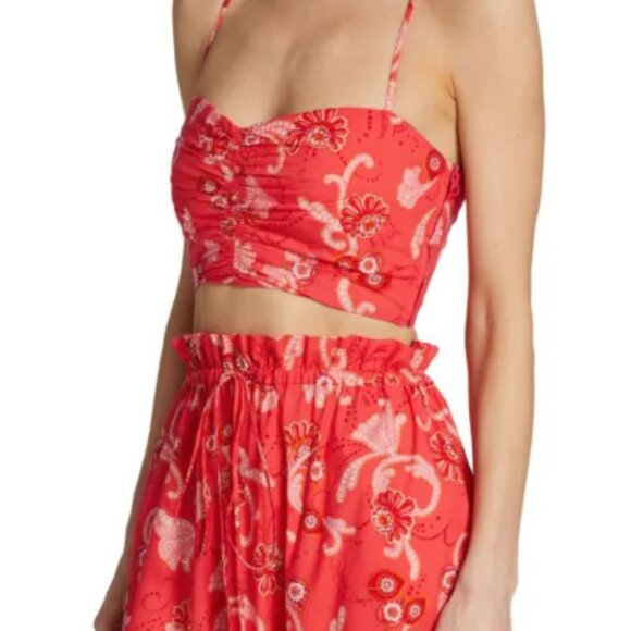 A.L.C. Frances Maxi Skirt & Arit Floral Sweetheart Crop Top Women's Size 2 - Picture 8 of 9